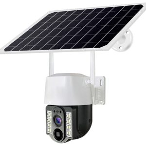 caméra solaire haut-parleur ptz caméra extérieure cctv caméra de surveillance avec vision nocturne en couleur