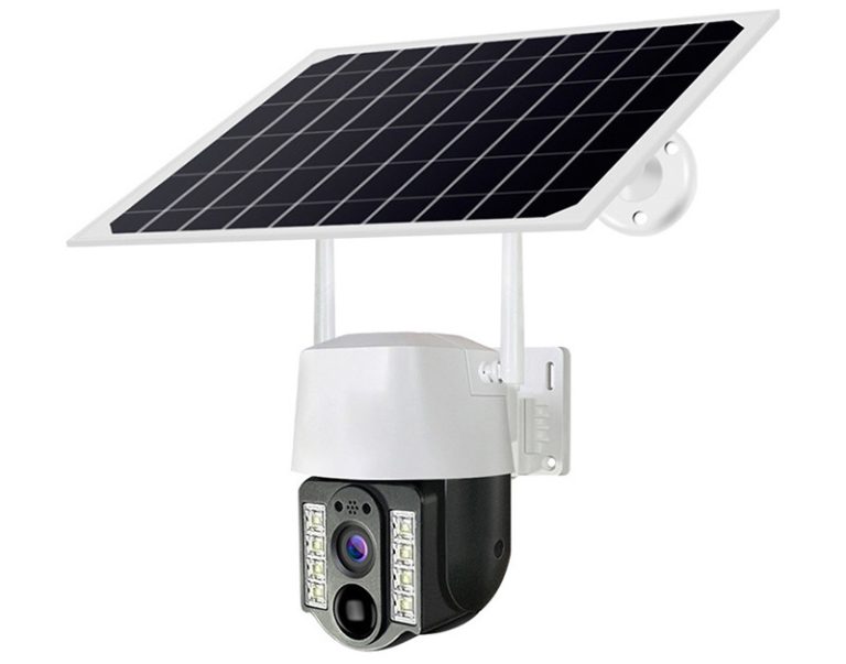 caméra solaire haut-parleur ptz caméra extérieure cctv caméra de surveillance avec vision nocturne en couleur